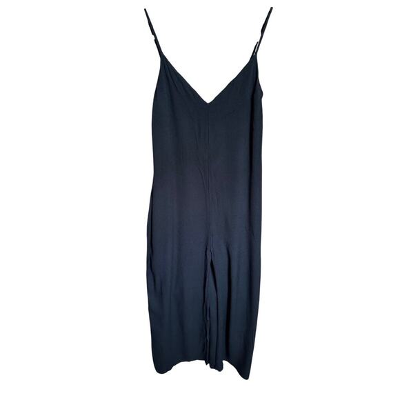 Reformation Gilda Jumpsuit Cropped Wide Leg Flowy V Neck Black Size Medium - Picture 2 of 13